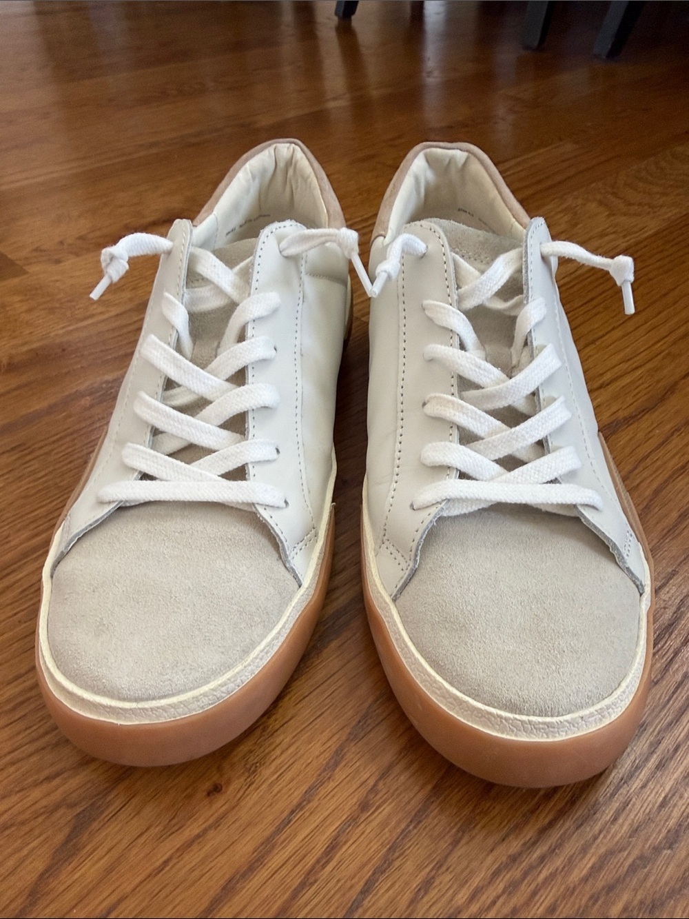 Dolce Vita White Leather Suede Platform Sneakers Size 8.5